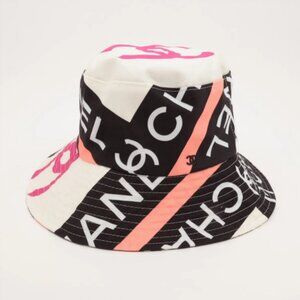 Chanel CC Logo Cotton Bucket Hat Multicolor